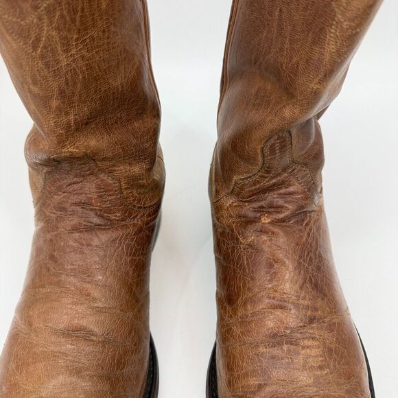 Lucchese Mens Square Toe Cowboy Boots Brown Western Everyday Size 9 2E WIDE main image 12